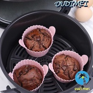 OUDIMEI Air Fryer Egg Poacher, Reusable Silicone Muffin Cake Mold, Baking Accessories Pink/grey Heat-Resistant Cupcake Molds Oven
