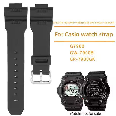 16mm TPU strap For Casio G-Shock 7900 Resin Silicone Watch band G-7900SL/GW-7900B/GR-7900NV Black Re