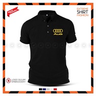 Premium Polo Tee Audi Design Emas Gold Sportback Quattro A3 A4 A6 RS6 Q3 Q5 Baju T-Shirt Lelaki Desi