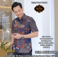 gimbling biru navy kemeja batik pria lengan pendek full furing batik hitam batik keren batik modern