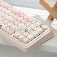 mechanical keyboard wireless keyboard Walking Cat QMK65 Pink Three-Mode Wireless Bluetooth Mechanica