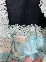 💕💕專櫃0918 平口 細肩帶 洋裝 蕾絲洋裝 水藍色 藍色 碎花洋裝