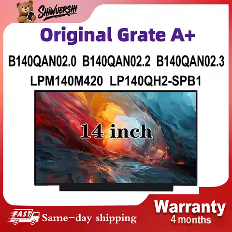 Original New A+ 14 inch Slim Laptop Lcd Screen Panel B140QAN02.0 B140QAN02.2 B140QAN02.3 LPM140M420 