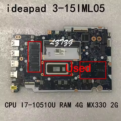 Used For Lenovo Ideapad 3-15IML05 NM-C781 Laptop Motherboard mainboard With CPU I7-10510 RAM 4G GPU 