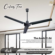 Asahi Ceiling Fan Metal Propeller 56 Inches with Wall Mounted Rotary Switch (60W) 5 Year Warranty - 