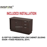 QUINN SERIES Q-YSP7123 COMBINATION LOW CABINET (SLIDING DOOR + FIXED PEDESTAL 2D1F)