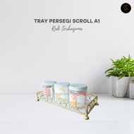 Yen Tray Cake Tray Square Scroll A1 Food Tray Multipurpose Iron Tray