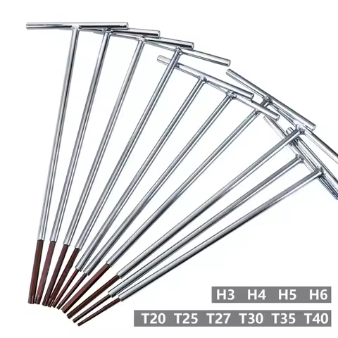 1pc T-shaped Hex Wrench Torx Screwdriver Key Wrench Inner-Spanner H3 H4 H5 H6 T20 T25 T27 T30 T35 T4