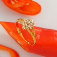 ORIGINAL ZHULIAN Cincin Batu Permata Swiss saduran emas 999/24K RG5003
