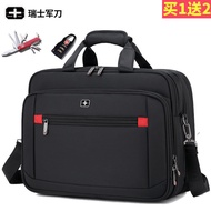 AT/👜Swiss Army Knife Computer Bag Men's Portable Business Travel Briefcase Large Capacity Shoulder Bag Crossbody Backpac