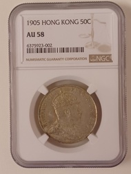 1905年 香港半圓 愛德華七世 NGC AU58