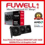 FUWELL - Asus Prime OC Radeon RX9070XT 16GB GDDR6 PCIe 5.0 Graphics Card [3 Years Local Warranty]