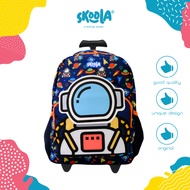 Skoola Trolley Bag for Kindergarten Boys with 3D Astronaut Character - Trolly Benji