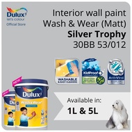 Dulux Interior Wall Paint - Silver Trophy (30BB 53/012) (Washable / KidProof / Anti-Viral) (Wash &amp; Wear Matt) - 1L / 5L