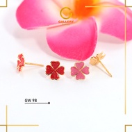 6K Gold Earrings 8K Lucky Clover Flower GW 98 Fashion Gallery 21