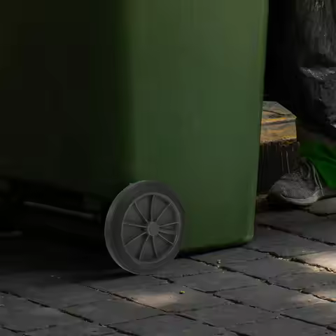 2 Pcs Wheel Garbage Bin Replacement Wheels Can Kitchen Equipment Parts Black Container