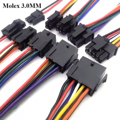 5PCS Molex 3.0MM Cables 20cm 22AWG Small 5557 5559 Male Female Air Docking Electronic Cable, MX3.0 4