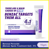 ⊙ ◪ ▦ Benzac Benzoyl Peroxide Spots Treatment Gel 5% 15gm (Anti-Acne / Pimple Gel Cream)