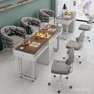 Set Economical ins Single Double Log Table Chair Influencer Light Luxury Cream Special Offer Manicur