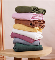 Bedong Bayi 120x120 Kain / Muslin Swaddle Blanket Polos Putih dan warna baby girl baby boy