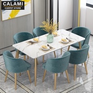 Calami Nordic Style Marble Dining Table Modern Simple Household Scratch and High Temperature-resistant Sintered Stone Dining Table Chair CA144