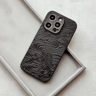 【行雲流水】iphone16promax手機殼真皮蘋果15plus保護套14防摔13