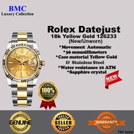 Rolex Datejust 36 36 mm Stainless Steel and 18k Yellow Gold 126233-0016 Midsize Watch