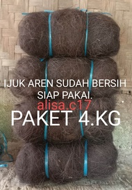 Ijuk Aren Hitam Paket 4 kg Sudah Bersih siap pakai Injuk Aren Ijuk Penyaring Air 1 Kg Sumur Bor Ijuk Filter Air Aquarium Ijuk Resapan Air Ijuk Aren Resapan Sptank  Ijuk Resapan Tanah Tali Bulu Ijuk Saringan Air Kolam Ijuk Aren Super Pembersih Air Tambak