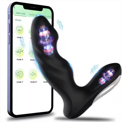 Powerful Wireless Anal Vibrator Male Butt Plug Remote Control Prostate Massager Thrusting Cock Ring 