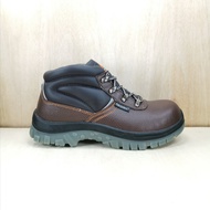 iWork Safety Shoes W97-9709 Mid Cut Safety Boots with Steel Toe and Steel Plate Coffee Colour