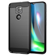 Motorola Moto G9 Play เคส Moto G9Play คาร์บอนไฟเบอร์ TPU ซิลิโคนนิ่มฝาหลังเกราะเคสโทรศัพท์