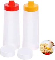 Poitemsic Condiment Squeeze Bottles 4 Holes Drizzle Bottle With Lid Sauce Dispenser Container For Sa