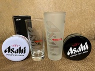 朝日啤酒Asahi 玻璃杯單件價右邊霧面韓國製