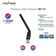 USB Dongle Wifi Advance WF-01 Wireless Adapter Receiver  Komputer PC Laptop 150Mbps