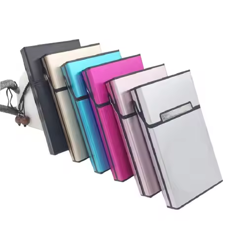 Smoking Accessories Lady Aluminum Slim Cigarette Box Cigar Case Aluminium Alloy Pocket Box Storage C