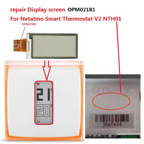 OPM021B1 Version Display For Netatmo Smart Thermostat V2 NTH01 N3A-THM02 Repair screen LCD