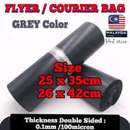 COURIER FLYER BAG PLASTIC MEDIUM SIZE GREY 25x35 28x42