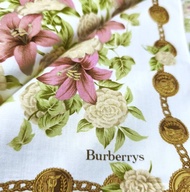 Burberry 古董手帕 花卉圖案 19 x 19 英吋