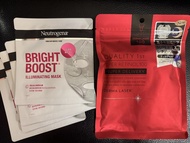Neutrogena bright boost illuminating mask/Derma laser 100 super retinol 100 mask