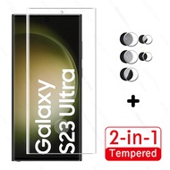 2in1 Curved Tempered Glass For Samsung Galaxy S23 S22 S21 Ultra Camera Screen Protector  Sumsung S23