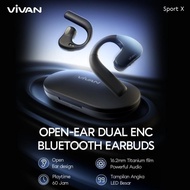 VIVAN SPORT X TWS Headset Bluetooth Open Ear True Wireless Earbuds IP65 Dual ENC Audio Hi-Dynamic Bl