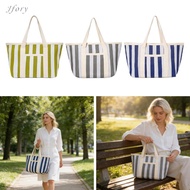 Jfory Women  Striped Tote for Commuters Travel Gym Vacation Essential Errands