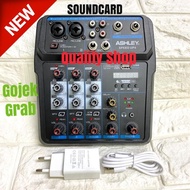 Mixer 4 Channel Efek Ashley Vokal Bluetooth Soundcard Asli Ashley