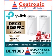 TP-Link Deco BE65 / BE65 PRO BE19000 WiFi 7 Mesh Router – Tri-Band, 2.5G Ports, ( 2-PACK)