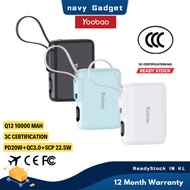 Yoobao 3C Powerbank 10000mAH 20W Fast Charging Mini Size w Built-in Type C Cable  (PD 20W/ QC 3.0/ S