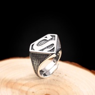 🚓Thai Silver Seiko Jewelry E-Commerce Accessoriess925Silver Accessories Personalized Men's Superman Ring Opening
