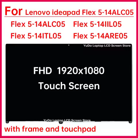 14" Touch Screen For Lenovo ideapad Flex 5-14ALC05 14ARE05 14IIL05 14ITL05 LCD Display Digitizer+Wit