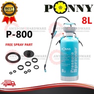 (FREE O RING) PONNY P-800 8L GARDEN PRESSURE SPRAYER PUMP FOR CHEMICAL WATER REPLACE PS-80LC SPRAY P