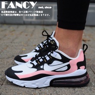 Nike Air Max 270 React Black Powder Peach Thick Bottom Leisure Sports Training Running Shoes Max270 Sneakers Jogging