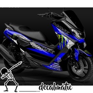 Sticker Full Body Motor Nmax  N Max Decal Stiker - Monster Energy hitam Biru